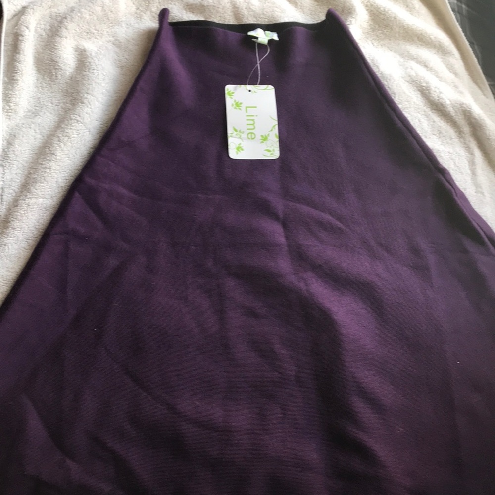 Purple nit skirt, size xs, NWT, midi length